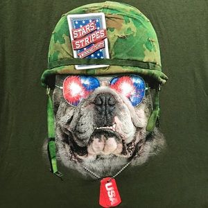 Patriotic Bulldog Tee L